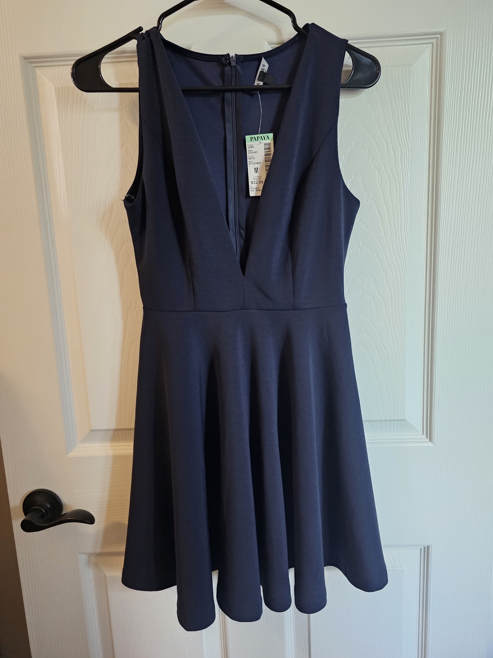 Papaya Navy V-Neck Skater Dress